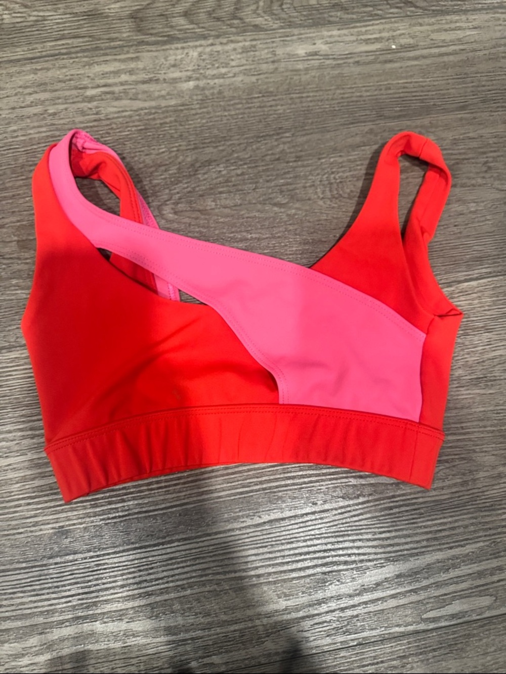 Five the Label Red and Pink Asymmetrical Kids Dance Top